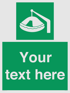 Custom sign Safe condition Davit-launched liferaft